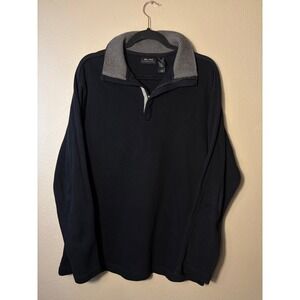 Axcess Claiborne Mens XL Black Quarter Zip Pullover Sweater Long Sleeve Textured